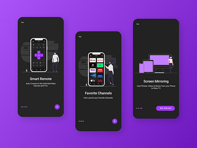 Roku Remote App | Daily UI Design Challenge ( Onboarding Screen)