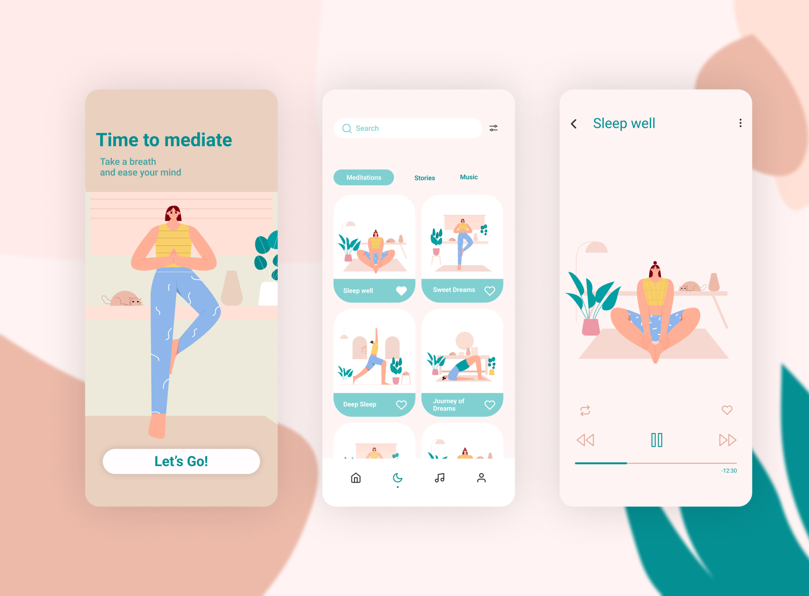 Meditation App by Hiva Asadi on Dribbble