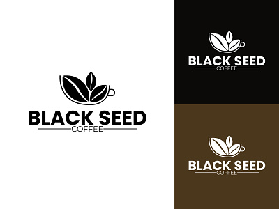 Black Seed Coffee Logo branding coffee coffee bean coffee cup coffee logo coffee shop coffeeshop flat illustration illustrator logo minimal vector