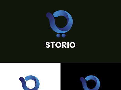 STORIO branding cart design gradient graphic design illustration logo online shop shop logo shopping cart logo