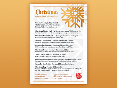 Christmas at Canterbury Salvation Army (2018) adobe photoshop advertisement branding christmas church design event gold photoshop poster salvation army