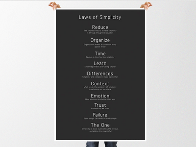 Laws Of Simplicity poster print typography