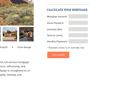 Mortgage Calculator ui user interface website design