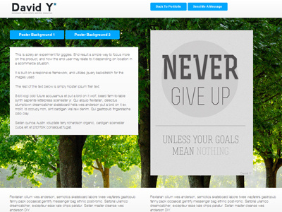 Never Give Up Web design ecommerce jquery poster responsive web