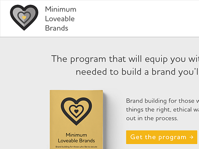 Minimum Loveable Brands Program Landing Page branding design identity illustration typography ui ux web design