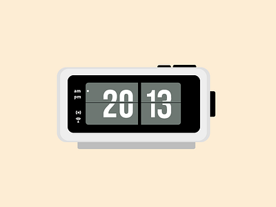 Digital Flip Desk Alarm Clock illustration mid century vectors