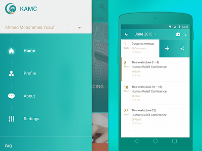 Android App UI android app design flat google material menu mobile ui ux