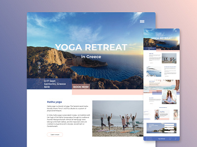 Yoga Retreat Web design concept