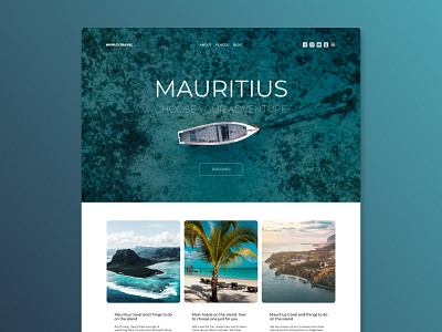 Mauritius. Travel agency website design concept