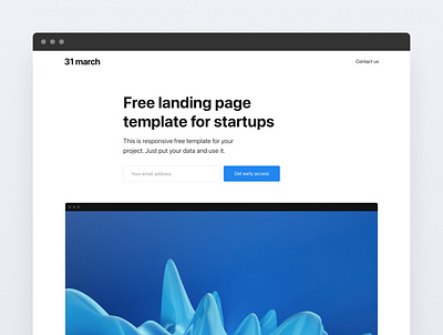 31 march – Free HTML Landing Page for Startups design free freebie html landing page landing page design startup template ui ux