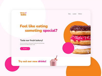 Landing Page bakery design food interface design ui uiux user centered ux web design