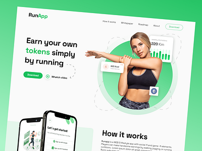 Run to earn app - Landing Page