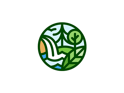 Nationals Park flat forest hiking icon illustration logo mountains national nature outdoors park waterfall