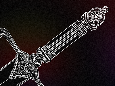 Shadow Blade Detail black blade dagger detail eye lines skull white