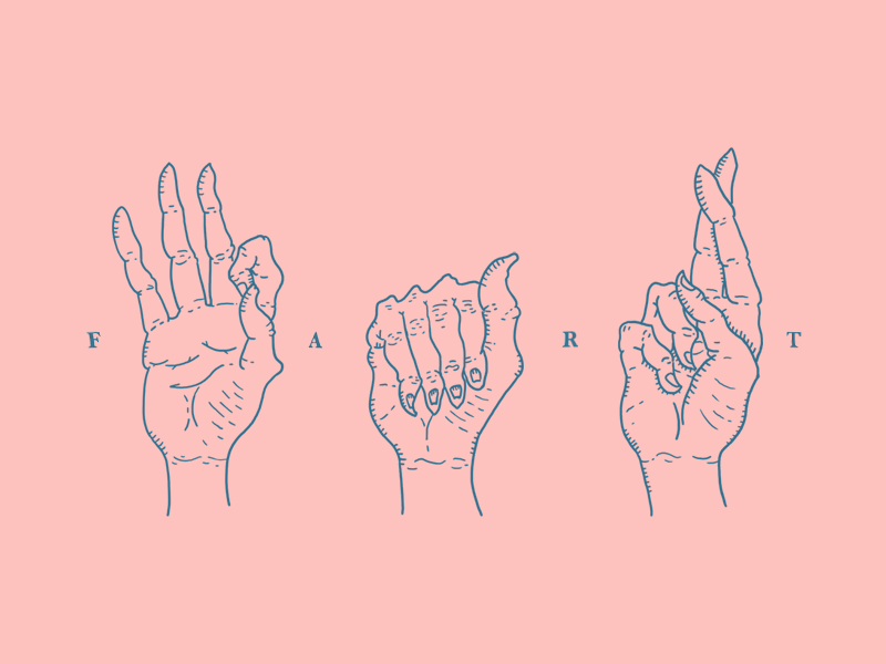 Gut Wind - A Story of Shame drawing fart gif hands illustration pastel sign language