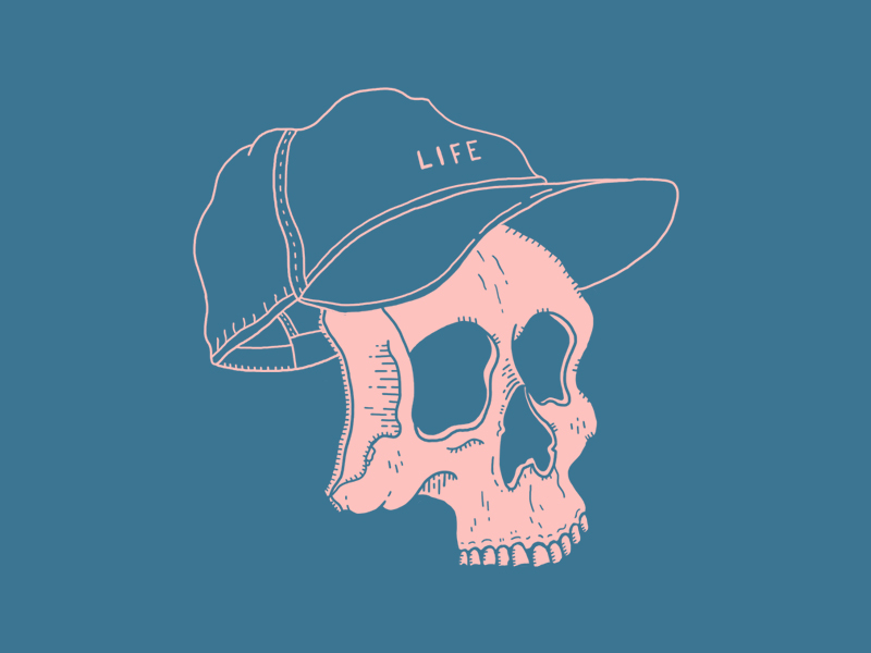 Face Life Head On drawing hat illustration life skull