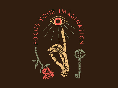 Focus Your Imagination eye focus imagination key rose skeleton