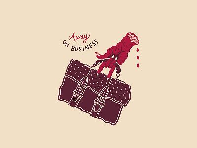 Away On Business briefcase business devil hand