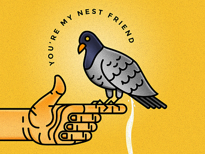 Nest Friends Forever bird hand pigeon poop