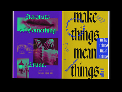 Life Plays You For Sport acrobats love make print purple typogaphy yellow zine