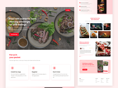 Foody App Landing Page app design ui ux