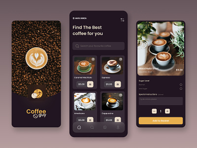 Coffee guy app design graphic design illustration minimal ui ux vector