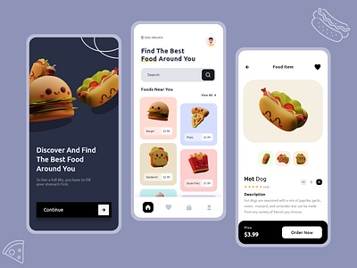 Food App app design graphic design illustration minimal ui ux vector