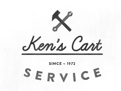Kens Cart Service logo WIP business cart carts custom script inc logo old script service texture tools vintage