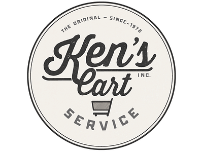 Ken's Cart Service logo badge cart carts circle logo logos retro service texture type vintage