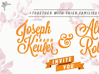 Floral wedding invite custom invite type typography vintage wedding