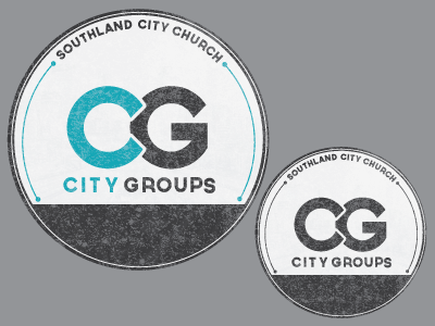 City Groups Logo badge church circle city groups losttype mn southland texture