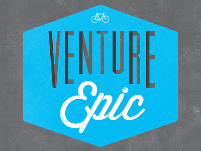 Venture Epic WIP badge bicycle custom epic hexagon logo muncie sans script texture type type treatment venture wip wisdom