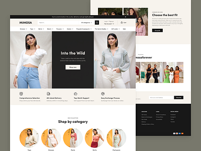 MIMOSA Clothing Store Concept Design clothing clothing store fashion landingpage mimosa modern design shopify sri lanka uidesign uiux webdesign website