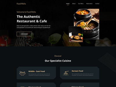 Food mafia branding design figma grapgic design landing page layout template design typography ui ux web website