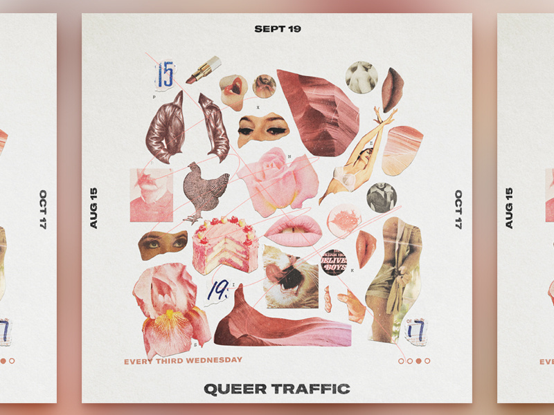 Pink queer lgbtq composition layout poster pink sex illustration collage
