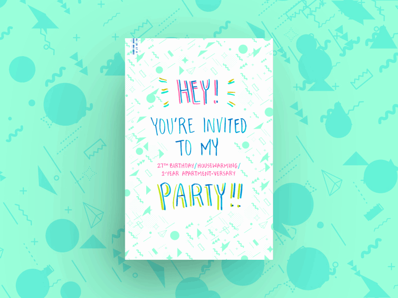 Made You Look / 08 / Party Invitation birthday party fresh graphic design hand lettering hipster invitation markers poster