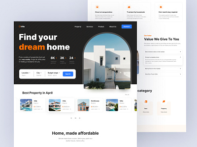 Property architecture landing page property property marketing ui uiux ux web design website