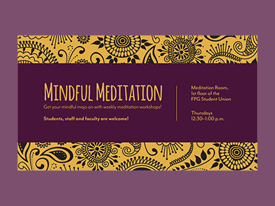 Mindful Meditation henna illustration pattern vector