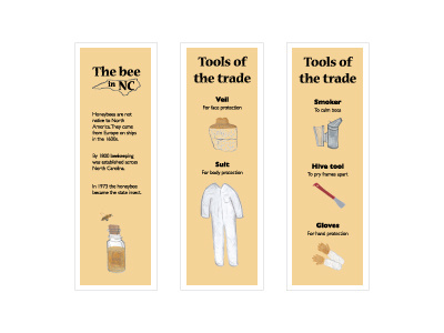Bookmarks honeybees illustration infographic paint watercolor