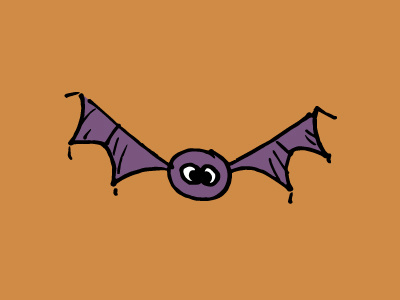 Batty halloween hand drawn illustration vector