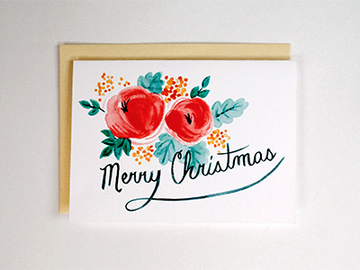 Merry Christmas cards christmas gouache paint