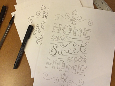 Home Sweet Home Sketch hand lettering