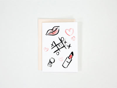 Valentine's Day cards gouache paint valentines