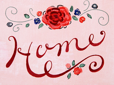 Home illustration lettering