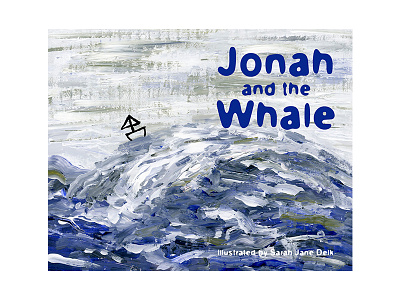 Jonah and the Whale acrylic book cardboard cover illustration painting