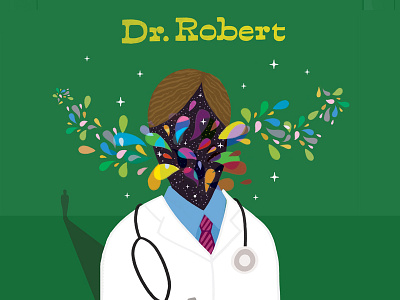 Dr. Robert beatles drawing illustration lettering psychedelic