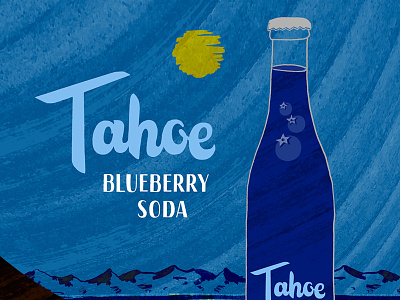 Tahoe Blueberry Soda ad branding illustration lettering logo packaging