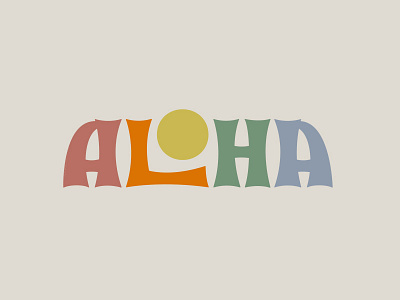 Aloha aloha hawaii illustration lettering sun tropical vector