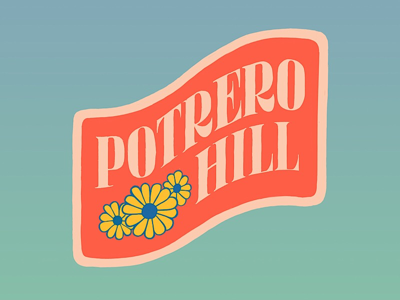 Potrero Hill ca california illustration lettering patch potrerohill sanfrancisco tourism travel vintage