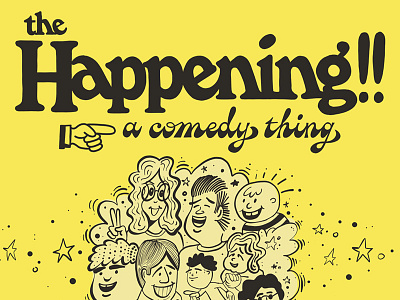 The Happening branding comedy comic illustration lettering logo poster